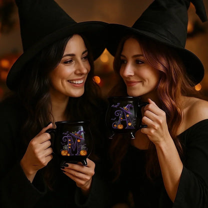 Custom 12oz Ceramic Cauldron Coffee Mug - Personalized Halloween Witchy Gifts For Besties, Sisters, BFF, Family, Yourself - Brew And Boo